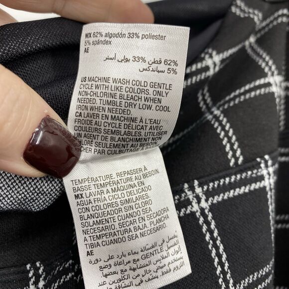 INC International Concepts Pull-On Ponte Pants Black Windowpane size Large - Picture 7 of 10